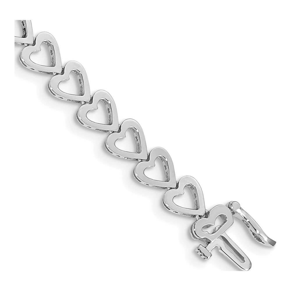 14K White Gold Add-A-Diamond Bracelet Mounting, 7 in