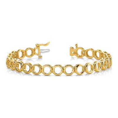 14K Yellow Gold Add-A-Diamond Tennis Bracelet Mounting – view 5