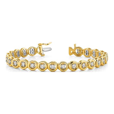 14K Yellow Gold Add-A-Diamond Tennis Bracelet Mounting – view 6