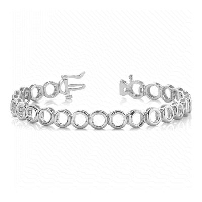 14K White Gold Add-A-Diamond Tennis Bracelet Mounting – view 3