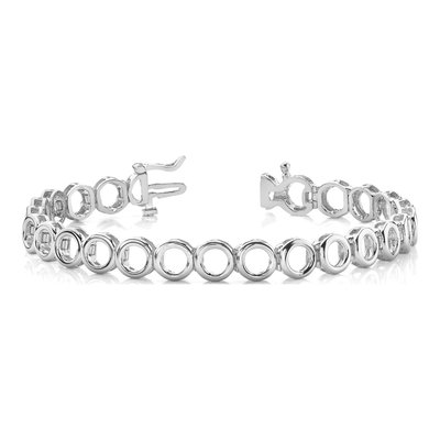 14K White Gold Add-A-Diamond Tennis Bracelet Mounting – view 5