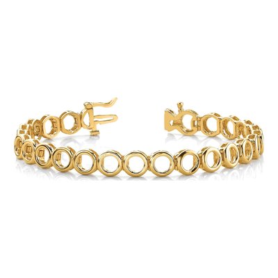 14K Yellow Gold Add-A-Diamond Bracelet Mounting – view 3