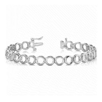 14K White Gold Add-A-Diamond Tennis Bracelet Mounting – view 3