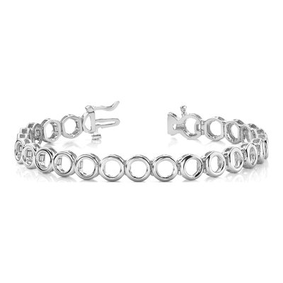14K White Gold Add-A-Diamond Tennis Bracelet Mounting – view 5
