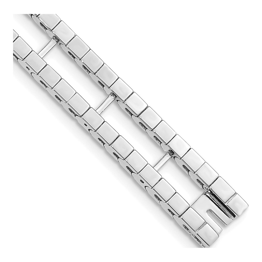 14K White Gold Rhodium-Plated 6.5 Inch Tennis Jacket Blank