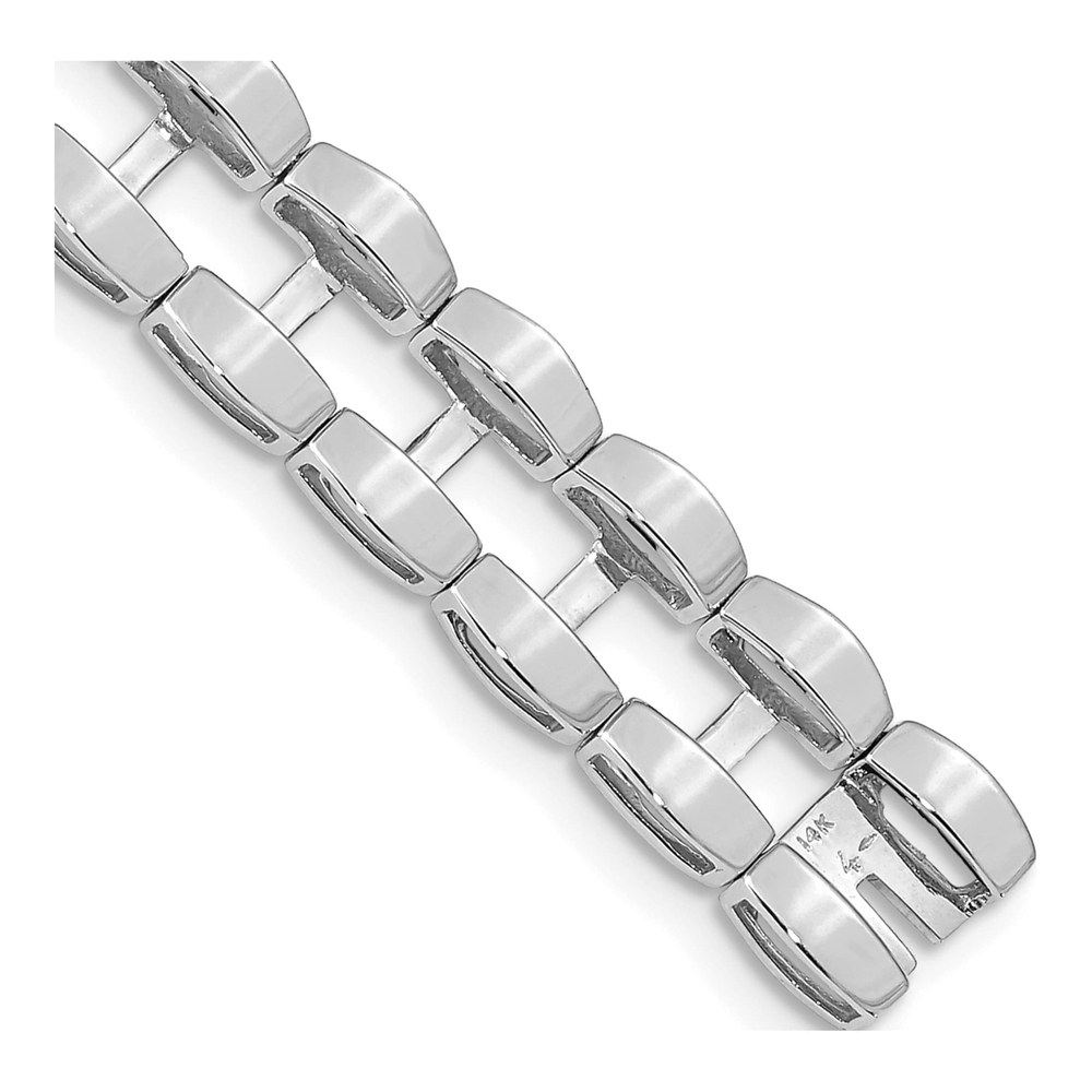 14K White Gold Rhodium-Plated 6.5 Inch Tennis Jacket Blank