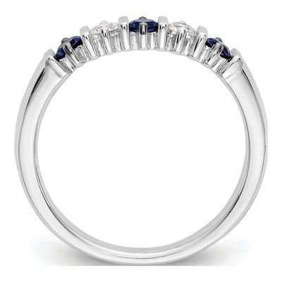 14K White Gold 1/5 ct tw Sapphire & Diamond Wedding Band – view 2