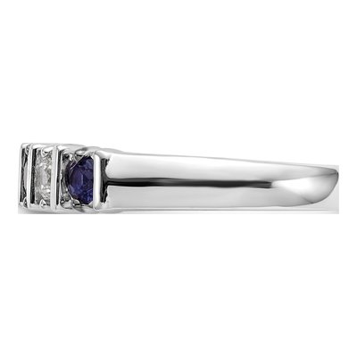 14K White Gold 1/5 ct tw Sapphire & Diamond Wedding Band – view 3