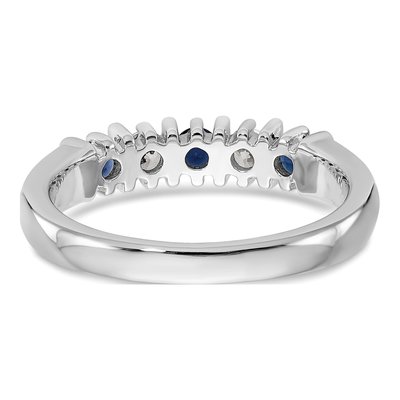 14K White Gold 1/5 ct tw Sapphire & Diamond Wedding Band – view 5