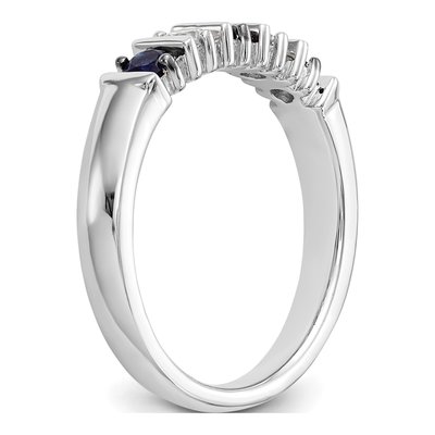 14K White Gold 1/5 ct tw Sapphire & Diamond Wedding Band – view 6