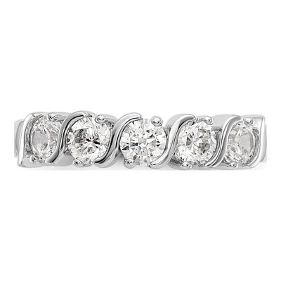 14K White Gold 1 ct tw Diamond 5-Stone Wedding Band – view 4