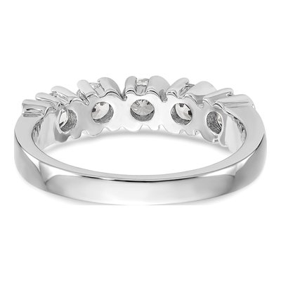 14K White Gold 1 ct tw Diamond 5-Stone Wedding Band – view 5