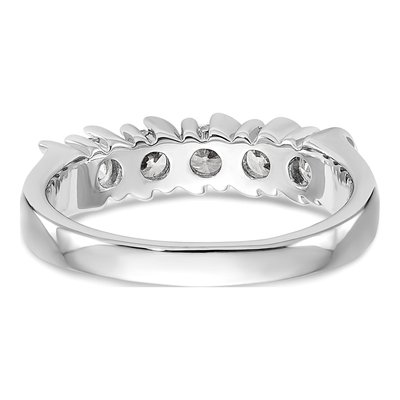 14K White Gold 3/4 ct tw Diamond 5-Stone Wedding Band – view 5