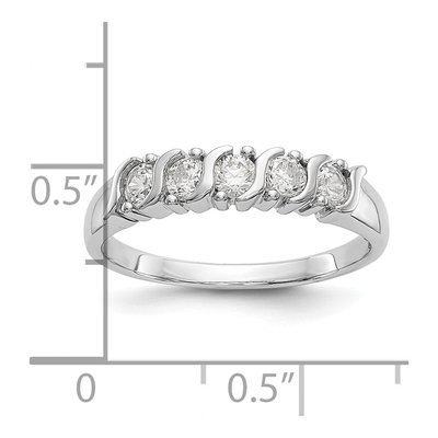 14K White Gold 1/2 ct tw Diamond 5-Stone Wedding Band – view 8