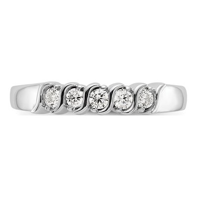 14K White Gold 1/4 ct tw Diamond 5-Stone Wedding Band – view 4