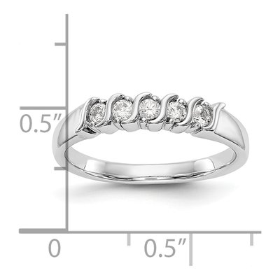 14K White Gold 1/4 ct tw Diamond 5-Stone Wedding Band – view 7