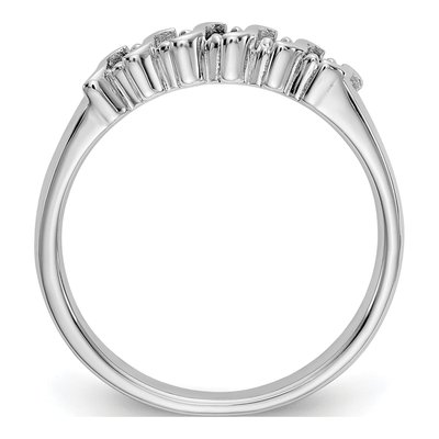 14K White Gold 1/10 ct tw Sapphire & Diamond Wedding Band – view 3