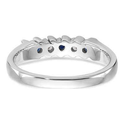 14K White Gold 1/10 ct tw Sapphire & Diamond Wedding Band – view 6
