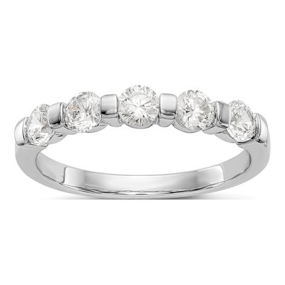 14K White Gold 3/4 ct tw Diamond Channel Wedding Band