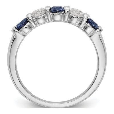 14K White Gold 1/3 ct tw Sapphire & Diamond Wedding Band – view 3