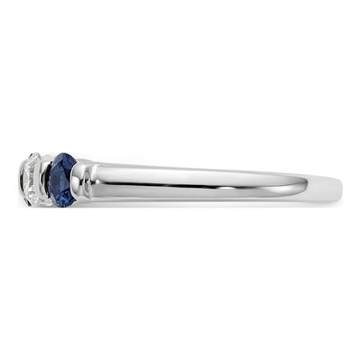 14K White Gold 1/3 ct tw Sapphire & Diamond Wedding Band – view 4