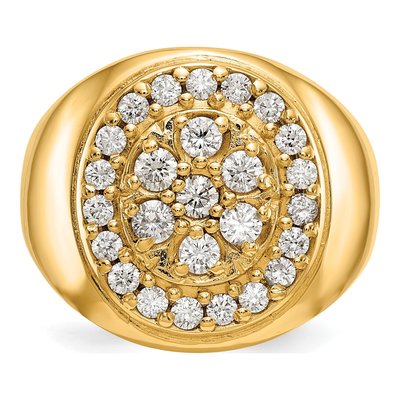Men's 14K Yellow Gold Diamond Cluster Ring Mounting – view 4