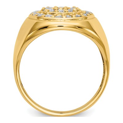 Men's 14K Yellow Gold 1 ct tw Diamond Cluster Ring – view 2