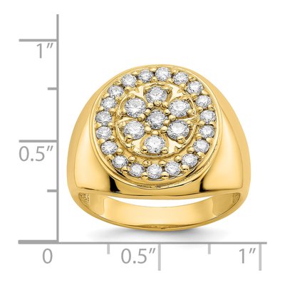 Men's 14K Yellow Gold 1 ct tw Diamond Cluster Ring – view 5