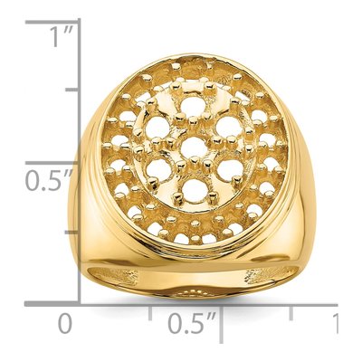 Men's 14K Yellow Gold Cluster Ring Mounting – view 6