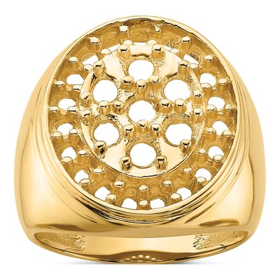 Men's 14K Yellow Gold Cluster Ring Mounting