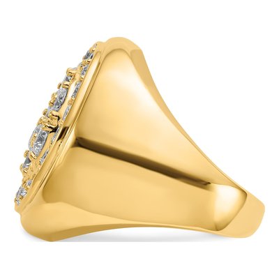 Men's 14K Yellow Gold 2.87 ct tw Diamond Cluster Ring – view 3