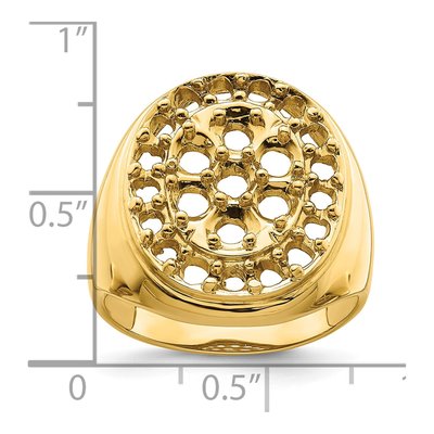 Men's 14K Yellow Gold Cluster Ring Mounting – view 6