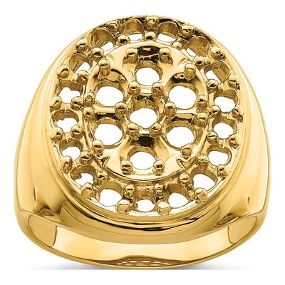 Men's 14K Yellow Gold Cluster Ring Mounting