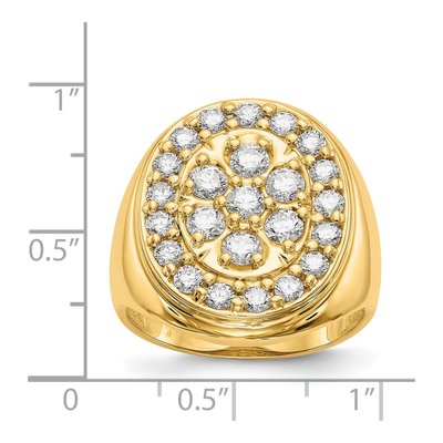 Men's 14K Yellow Gold 2 ct tw Diamond Cluster Ring – view 6