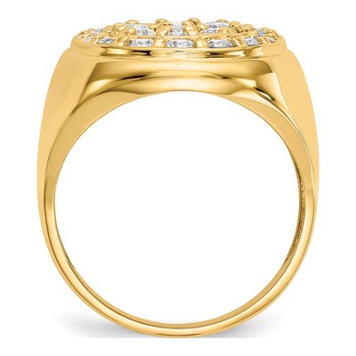 Men's 14K Yellow Gold 2 ct tw Diamond Cluster Ring – view 3