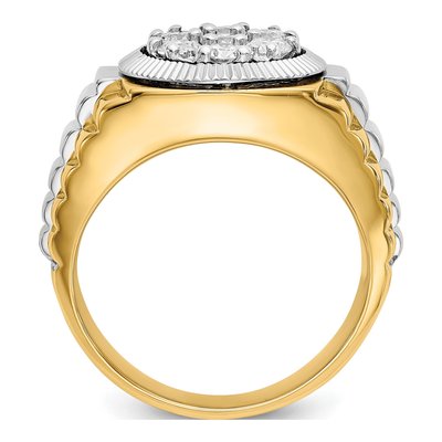 Men's 14K Two-Tone Gold 0.98 ct tw Lab-Grown Diamond Ring – view 2