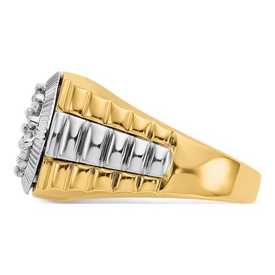 Men's 14K Two-Tone Gold 0.98 ct tw Lab-Grown Diamond Ring – view 3