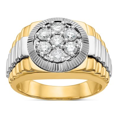 Men's 14K Two-Tone Gold 0.98 ct tw Lab-Grown Diamond Ring