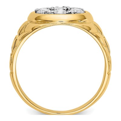 Men's 14K Yellow Gold 1 ct tw Diamond Cluster Ring – view 2