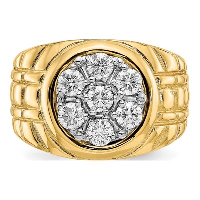 Men's 14K Yellow Gold 1 ct tw Diamond Cluster Ring – view 4