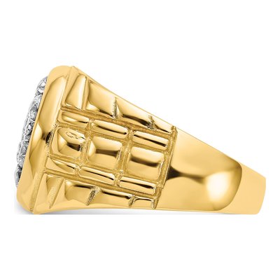 Men's 14K Yellow Gold 1 ct tw Diamond Cluster Ring – view 3