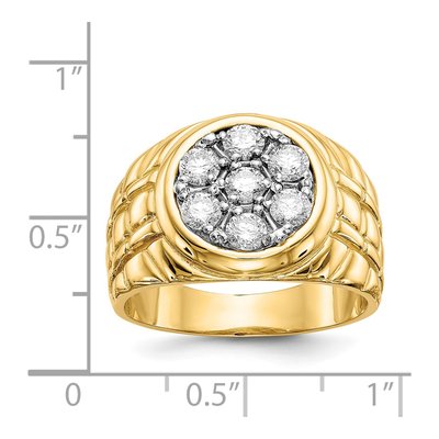 Men's 14K Yellow Gold 1 ct tw Diamond Cluster Ring – view 5