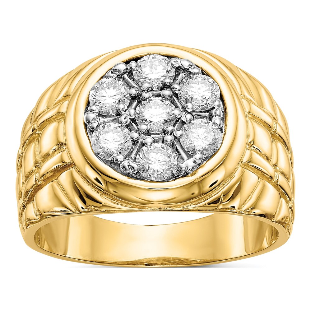 Ib Goodman 14K 1 Carat Aaa Diamond Mens Cluster Ring