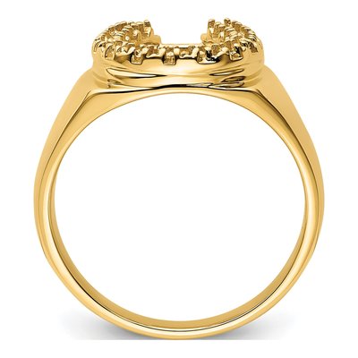 Men's 14K Yellow Gold Horseshoe Ring Mounting – view 3
