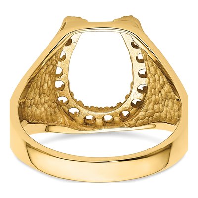 Men's 14K Yellow Gold Horseshoe Ring Mounting – view 4
