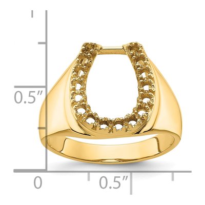 Men's 14K Yellow Gold Horseshoe Ring Mounting – view 6