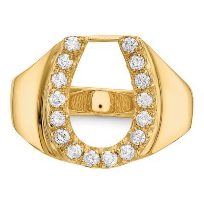 Men's 14K Yellow Gold 1/2 ct tw Diamond Horseshoe Ring – view 5