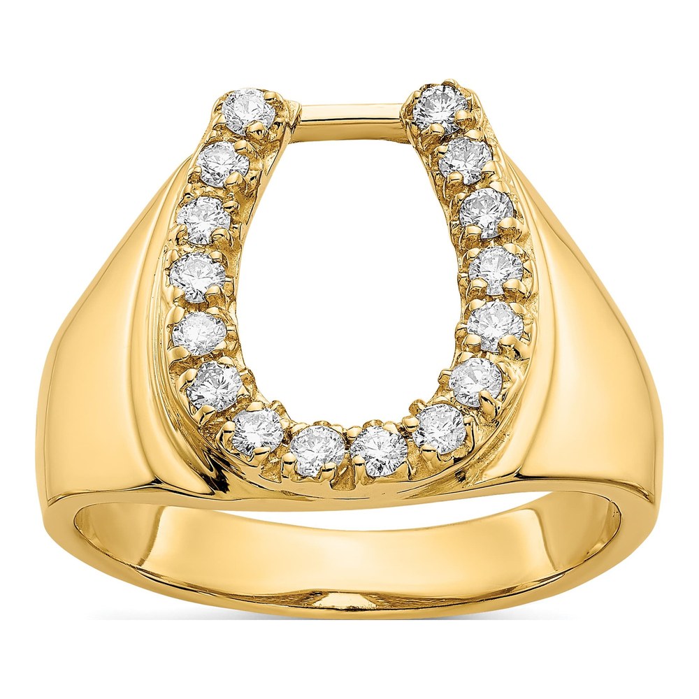 Men's 14K Yellow Gold 1/2 ct tw Diamond Horseshoe Ring