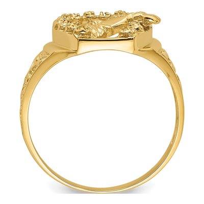Men's 14K Yellow Gold Horseshoe Ring Mounting – view 3