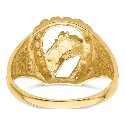 Men's 14K Yellow Gold Horseshoe Ring Mounting – view 5